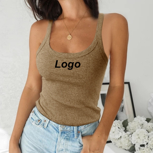 2024 Custom Logo Womens Ribbed Singlet Ribbed Crop <b>Tops</b> Tank <b>Tops</b> Short Ribbed Cropped Singlet Plus Size Tank <b>Top</b> - Product Image 3
