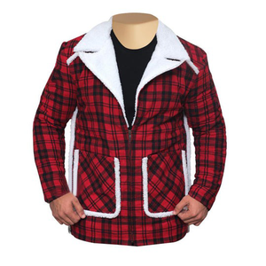 Hot Selling Red Black Faux <b>Shearling</b> Motorcycle <b>Jacket</b> Casual Style Polyester/Cotton Zipper Winter Windproof OEM Service - Product Image 6