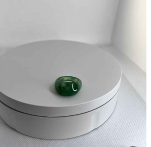 Resina transparente y anillo geométrico colorido con cristales de corte princesa Anillo de moda de estilo rústico lindo-Regalo - Product Image 6