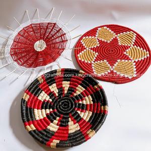 ชุดของตกแต่งผนังหญ้าทะเลแบบเรียบง่ายสีแดง3ชุดสำหรับบ้านหรูหราขนาดคิงส์หัตถกรรมเวียดนามทำจากเวียดนาม FBA สำหรับ - Product Image 6