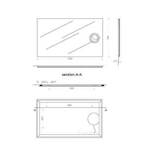 เฟอร์นิเจอร์ห้องน้ำ ดีไซน์อิตาลี กระจกสี่เหลี่ยมแบบเรโทรพร้อมไฟ LED ขนาด 120x70 ซม. โคริซินี - Product Image 6