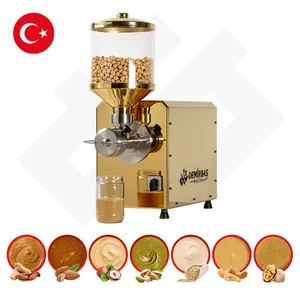 Neue professionelle automatische Nussbuttermühle goldene Farbe Türkei-Maschine für kleine Erdnuss-Amond-Sesampaste-Verarbeitungsmaschine