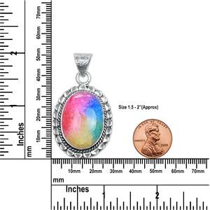 Rainbow Quartz Handcrafted Silver Plated Pendant Vibrant Handmade Rainbow Gemstone Jewelry <b>Statement</b> Charm Pendant <b>Necklaces</b> - Product Image 3