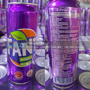 Venta al por mayor Proveedor's Fanta Grape 320ml Refresco con sabor a uva seca Ingredientes Agua Azúcar Sabor - Product Image 2