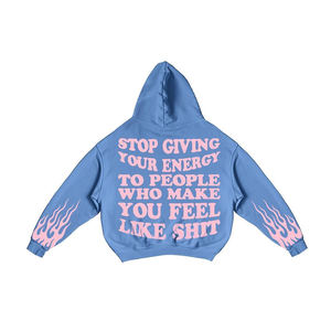 Clothing Manufacturer Custom Puffprint <b>Zip</b> <b>up</b> Hoodie 500gsm Heavyweight <b>Zip</b> <b>up</b> Hoodie Men Hoodies Customize - Product Image 4