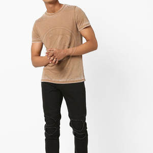 T-shirt pour homme délavé à l'acide Design unique Séchage rapide et respirant Confortable Qualité supérieure 100% Coton Motif solide - Product Image 4