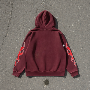 Sweat à capuche Streetwear d'hiver en détresse bleu personnalisé pour hommes | 320GSM coton éponge coupe régulière. Logo Personnalisé Prêt Vintage Lavé - Product Image 2