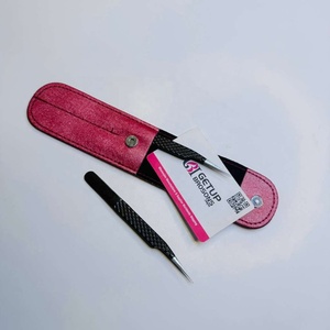 Meilleures pinces à cils en acier inoxydable noires personnalisées, anti-magnétiques, anti-statiques, droites, de 10 mm de longueur, de la marque GETUP BROSONS IMPEX - Product Image 1