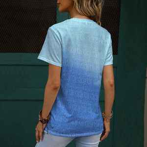 Camiseta informal de manga larga con cuello redondo y estampado de letras de estilo vintage para mujer, tejida de primavera y otoño con logotipo de decoración de botones - Product Image 2
