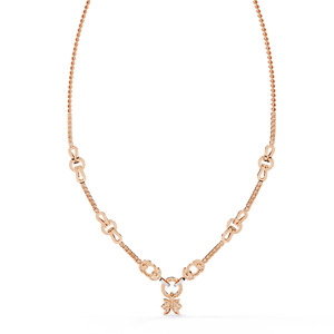 สร้อยคอสีขาวทอง14K สีโรสเหลืองทองประดับเพชรทรงกลมสวยงามผ่านการรับรอง VVS D E IGI - Product Image 2