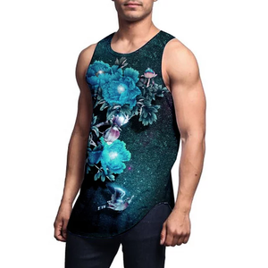 Débardeurs de sport pour hommes OEM en gros, personnalisables par sublimation, respirants, séchage rapide, grandes tailles, en polyester/coton - Product Image 2
