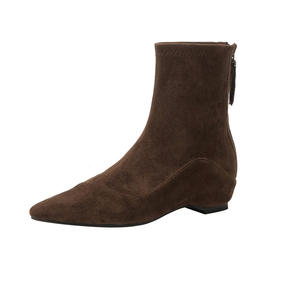 Chaussures à talons hauts pour femmes, escarpins à bout pointu et talon carré en daim doux avec semelle intérieure confortable pour occasions formelles - Product Image 5