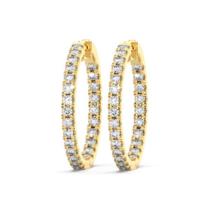 Glamorous 2.00Ct Round Moissanite Dangle Hoop <b>Earrings</b> 14K Gold Out in <b>Hinged</b> OEM Wholesale - Product Image 2