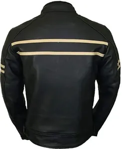Chaqueta de cuero Vintage para hombre de alta calidad: estilo clásico de cuero genuino y perfecto para atuendos casuales y formales - Product Image 5