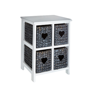 Tiroir de rangement en bois de style boho avec jacinthe d'eau tissée à la main pour chambre à coucher salon ensemble de gros meubles de maison du Vietnam - Product Image 1