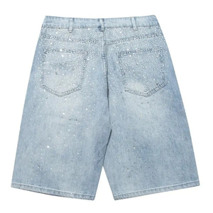 Pantalones Cortos Vaqueros Casuales Personalizados al por Mayor con Pedrería para Hombre, Cómodos, de Secado Rápido, con Bolsillos, Estilo Urbano - Product Image 4