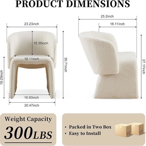 Fauteuils d'appoint rembourrés en fausse <span class=keywords><strong>fourrure</strong></span> White Barrel pour salon de cuisine - Product Image 2