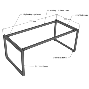 HBWD009 Industrial-Style Wooden Conference <b>Table</b> 100x200cm Made of Acacia Wood Modern Assembled Iron Legs for Hotels <b>Offices</b> - Product Image 5