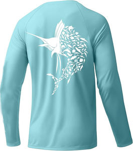 Sublimated <b>Sun</b> <b>Protection</b> <b>Clothing</b> for Fishing Jersey Low Price Good Quality New Shape Sublimation Fishing Jerseys - Product Image 5