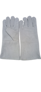 Gants de soudeur gris en cuir de vache fendu de qualité supérieure pour le soudage Gants de sécurité à la main Produit industriel - Product Image 4