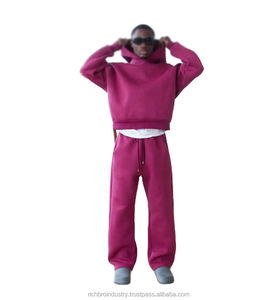 Ensemble survêtement homme personnalisé avec logo : sweat à capuche, pantalon de jogging, respirant, décontracté, en molleton de coton premium, hiver, style urbain, OEM ODM - Product Image 5