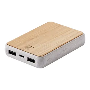 Power Bank in Paglia di Bambù Gorix, Gadget Promozionale Sostenibile - Product Image 1