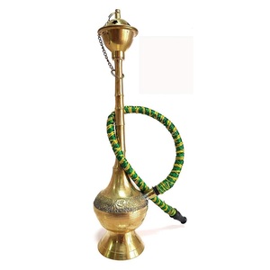 Cachimba de Latón con Acabado Niquelado, Diseños Exclusivos de Cachimbas Antiguas de Latón, Cachimba de Latón Suave con Elegante Diseño Indio Árabe - Product Image 3