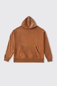 Sudadera con capucha de gran tamaño de algodón 100%, ropa de calle OEM, sudadera cálida de peso pesado 500 + GSM con cuello con capucha y logotipo frontal para la temporada de invierno - Product Image 5