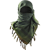 Shemagh syal taktis katun Keffiyeh, syal kepala untuk pria, selendang Bandana gaya Arab untuk dewasa, atasan baju