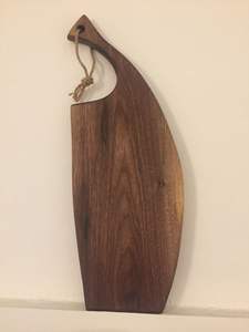 Planche à découper en bois massif pour fruits, légumes et pain, blocs à découper, plateau de service unique en forme de fer à cheval - Product Image 5