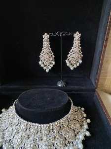 Broderie traditionnelle en acier inoxydable Double couche collier dames mariée mariage ensemble de bijoux à la mode et élégant - Product Image 2