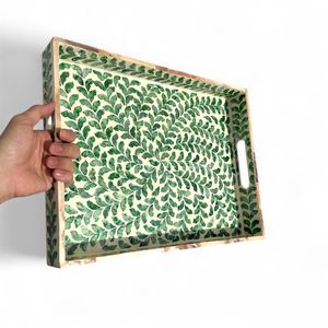 Bandeja de Nácar Hecha a Mano, Bandeja Decorativa con Incrustaciones de Concha, Material Natural Ecológico - Product Image 2