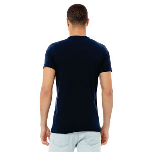 Camiseta con cuello en V unisex Azul Marino-100% algodón Airlume, suave y ligero, Jersey esencial de manga corta 4,2 oz - Product Image 3