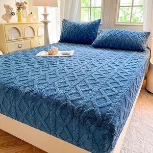 Protector de Colchón Elástico de Franela Tejida para Toda Temporada, Impermeable, con Estampado Liso para Uso Doméstico - Product Image 2