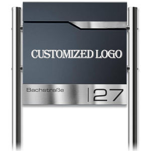 JH-Mech 견고하고 내구성 있는 3칸 우편함 시스템 무연탄색 556 X 270 X 1200 mm 독립형 우편함 3칸 - Product Image 4