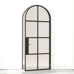 Puerta Corrediza de Granero de Aleación de Aluminio Estilo Minimalista Negro para Interior con Ventanas Francesas y Vidrio Arqueado Garantía de 5 Años - Product Image 5
