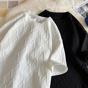 Haute qualité Streetwear surdimensionné manches tombantes poids lourd t-shirt broderie imprimé t-shirt hommes et femmes - Product Image 6