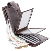 Dompet Panjang Kulit Asli Personalisasi Anti RFID Pria Cokelat Embos Kapasitas Besar Dikemas dalam Kotak Hadiah Terlaris