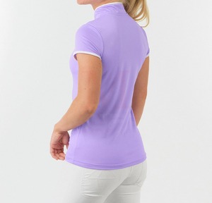 Chemise de golf pour femmes à quart de fermeture éclair T-shirt de polo de golf à col de lame personnalisé de haute qualité Polo évacuant l'humidité de qualité supérieure pour les femmes - Product Image 4