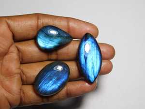 3pcs Labradorite Lot Cabochons Spectrolite Labradorite Gemstones Top Quality Loose Precious Stones 117 Cts - Product Image 4