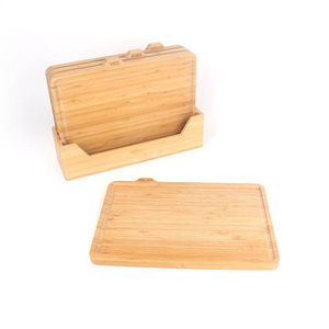 Juego de 3 Tablas de Cortar Ecológicas y Orgánicas, Tabla de Cortar Cuadrada de Madera Personalizada para Uso en la Cocina, Estilo Natural - Product Image 4