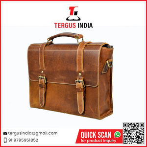 Bolso para portátil de cuero genuino vintage con logotipo y color personalizado disponible a bajo precio - Product Image 2