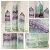 Tour de cristal de fluorite arc-en-ciel naturelle, pointe polie, pierre de guérison, ornement pour la maison, le bureau, la méditation, cadeau