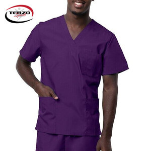 ชุดสครับผู้ชายคุณภาพสูง แบบสั่งทำพิเศษ สีพื้น ผ้าแคนวาส แห้งเร็ว ระบายอากาศได้ดี ไซส์ใหญ่ สำหรับใช้ในโรงพยาบาล - Product Image 3