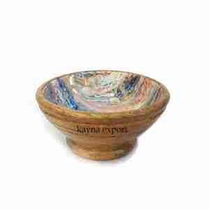 Los mejores precios en cuenco de diseño impreso de madera esmaltada decorativa de Metal para servir ensaladas y Decoración de mesa en fiesta de restaurante en casa - Product Image 5