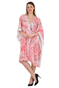 New Bohemian Style Vacation Wear Women Kaftan Caftan Party Lace Bikini Beach <b>T</b> <b>Shirt</b> Type Cover up Free Size Dress Multi Color - Product Image 6