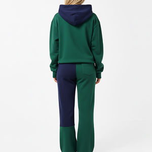 Chándal de Mujer de Alta Calidad, Personalizado con Logotipo Impreso en 3D, Estilo Holgado, Color Sólido, Bloques de Color Invernales, 100% Algodón, Hombros Caídos - Product Image 2