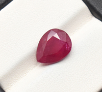 Pierre précieuse parfaite rose rougeâtre AAA remplie de rubis naturel coupe poire 4.55 carat 11X9X5mm pour la fabrication de bijoux