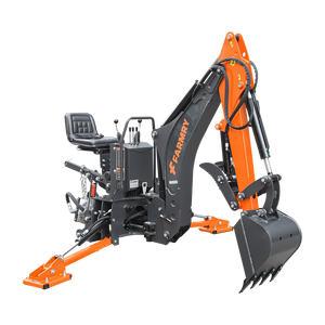 8' 2-Tractor Backhoe Curved <b>Boom</b> 15-Bucket Hydraulic Grapple Thumb Self-Contained Gear Pump Reservoir 2320 psi 3.2 Gallon Used - Product Image 3