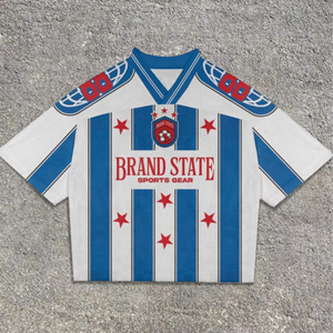 2025 proveedor paquistaní OEM poliéster camisetas de fútbol de gran tamaño camiseta de fútbol al por mayor malla camisetas de práctica de fútbol - Product Image 5